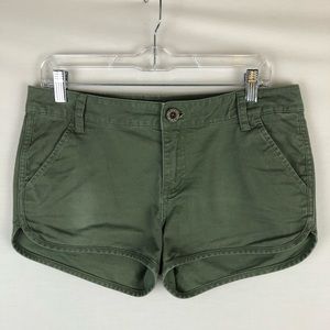 RVCA - olive green denim shorts